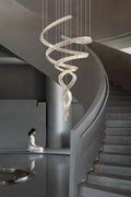 Designer Foyer Living Room Ceiling Light Fixture Stylish Spiral Crystal Chandelier For Hotel Entrance - lampmodern