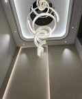Designer Foyer Living Room Ceiling Light Fixture Stylish Spiral Crystal Chandelier For Hotel Entrance - lampmodern