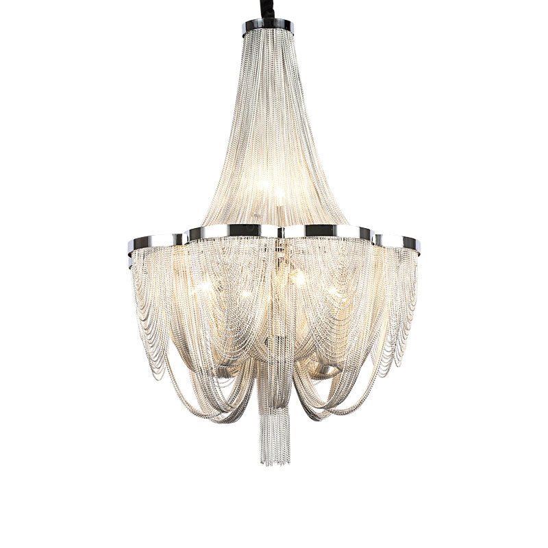 Designer Models Oversized Aluminium Long Tassel Pendant Chendelier for Large Living Room/Staircase/Villa - lampmodern