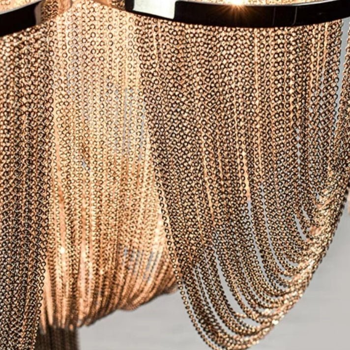 Designer Models Oversized Aluminium Long Tassel Pendant Chendelier for Large Living Room/Staircase/Villa - lampmodern