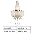 Designer Models Oversized Aluminium Long Tassel Pendant Chendelier for Large Living Room/Staircase/Villa - lampmodern