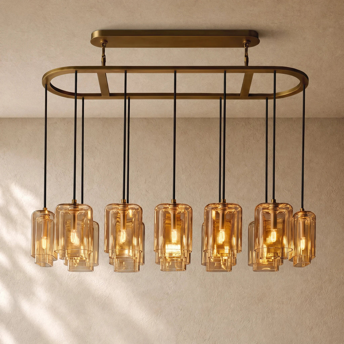 LACOUR GLASS RECTANGULAR CHANDELIER
