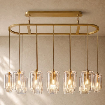 LACOUR GLASS RECTANGULAR CHANDELIER