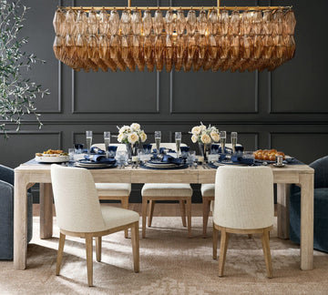 Dhiara Smoke Glass Rectangular Chandelier - lampmodern