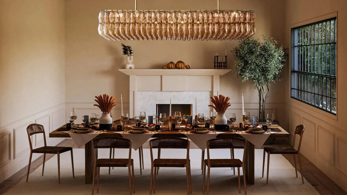 Dhiara Smoke Glass Rectangular Chandelier - lampmodern