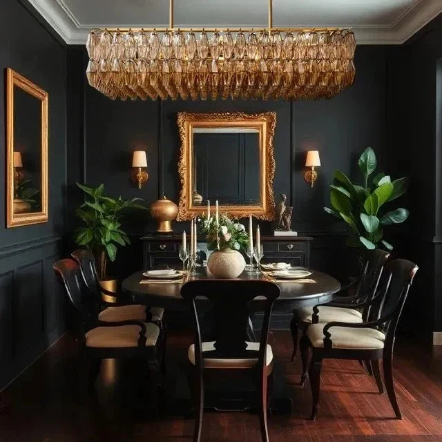 Dhiara Smoke Glass Rectangular Chandelier - lampmodern