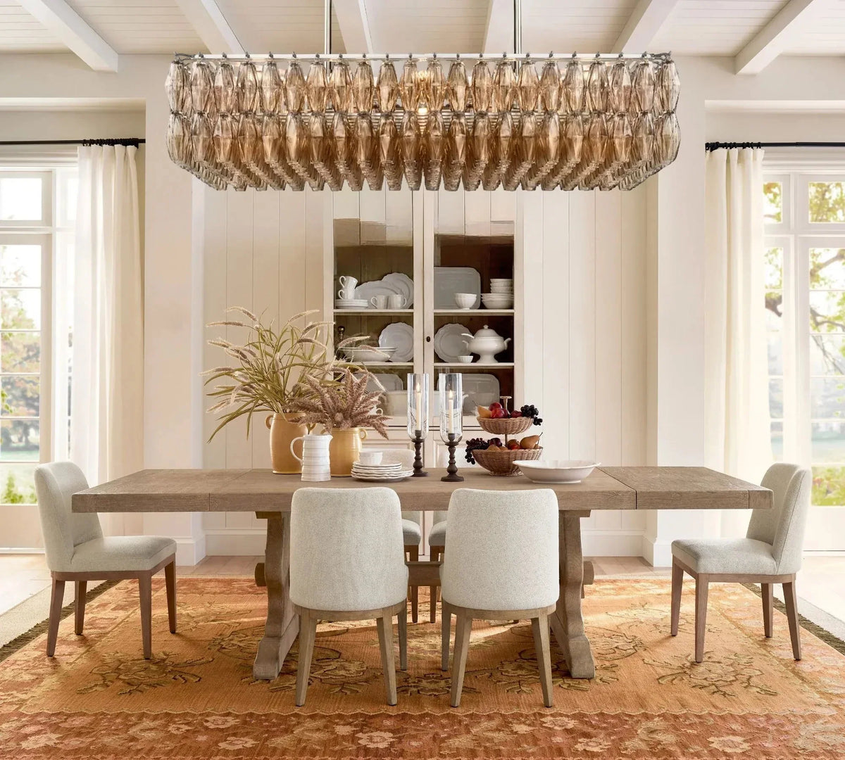 Dhiara Smoke Glass Rectangular Chandelier - lampmodern