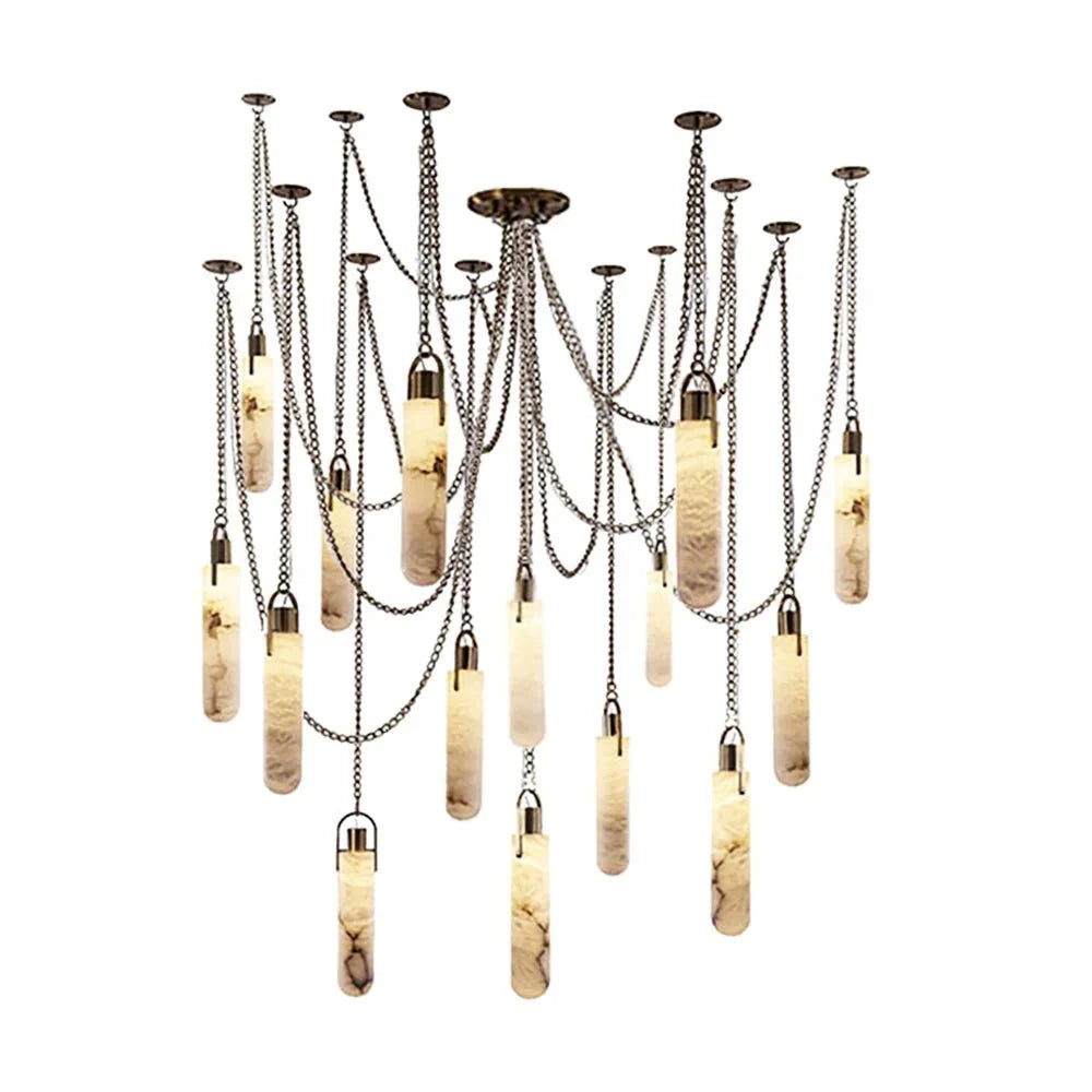 Dome Chain Alabaster Chandelier - lampmodern