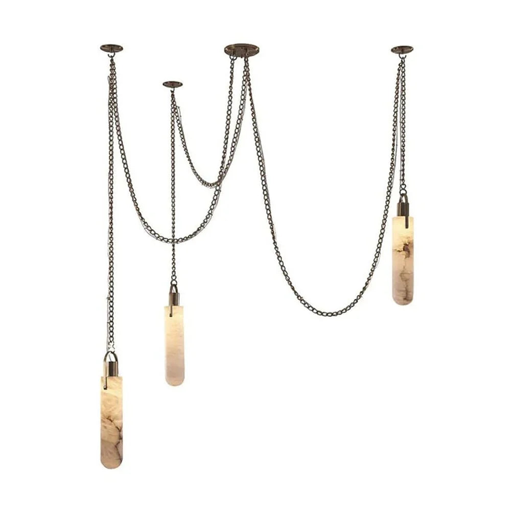 Dome Chain Alabaster Chandelier - lampmodern
