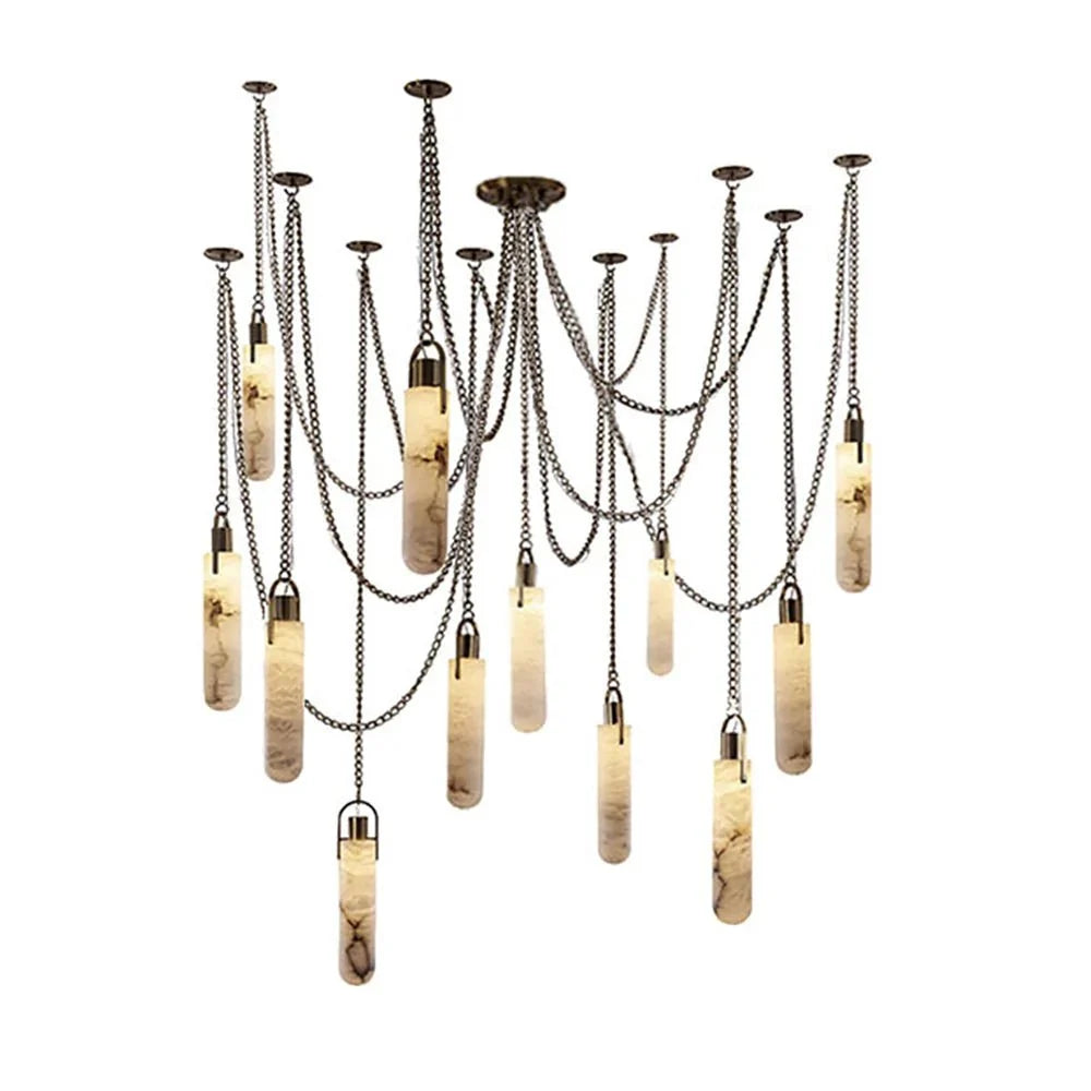 Dome Chain Alabaster Chandelier - lampmodern