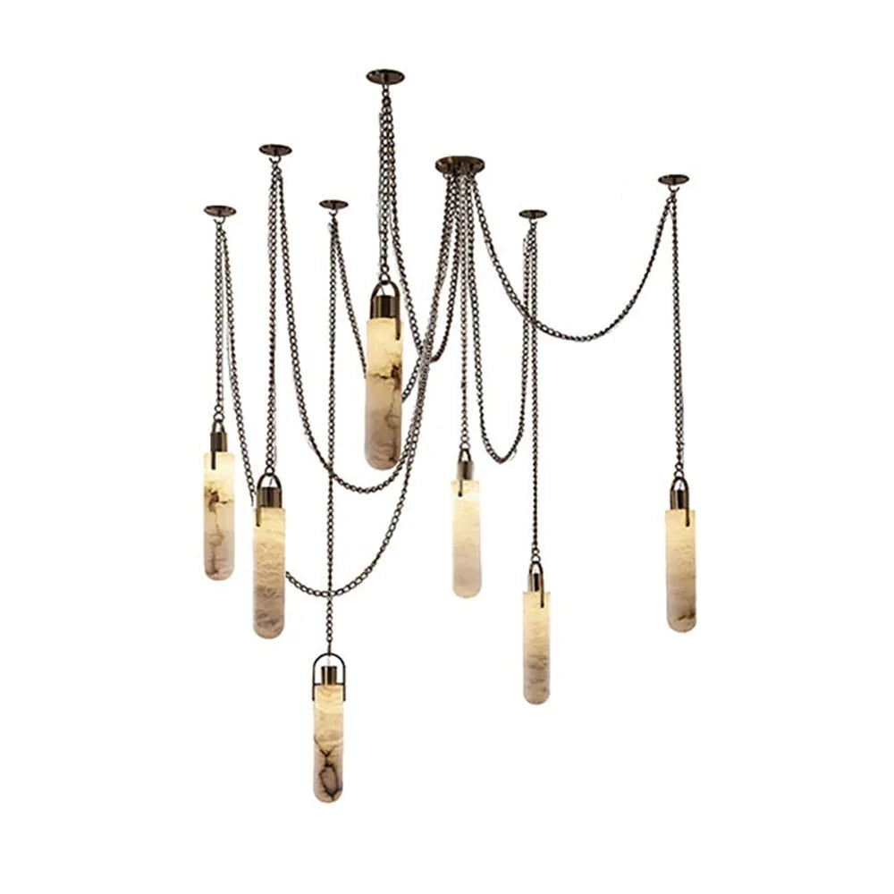 Dome Chain Alabaster Chandelier - lampmodern