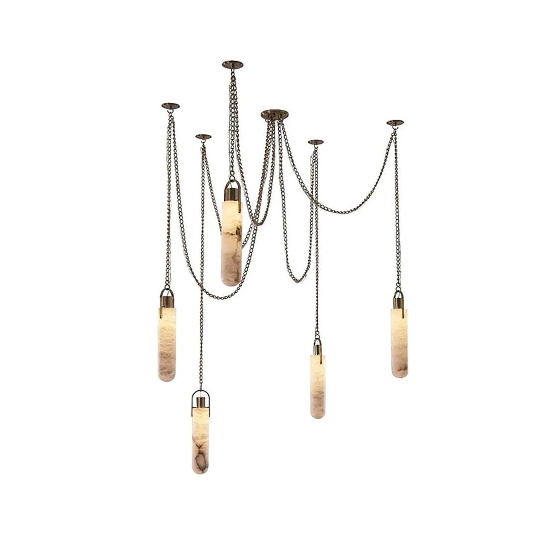 Dome Chain Alabaster Chandelier - lampmodern