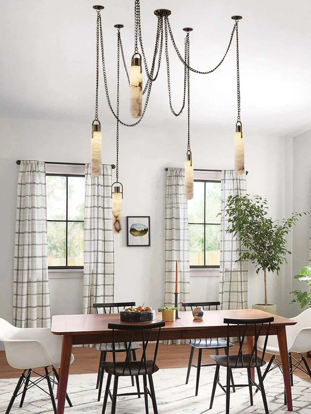 Dome Chain Alabaster Chandelier - lampmodern