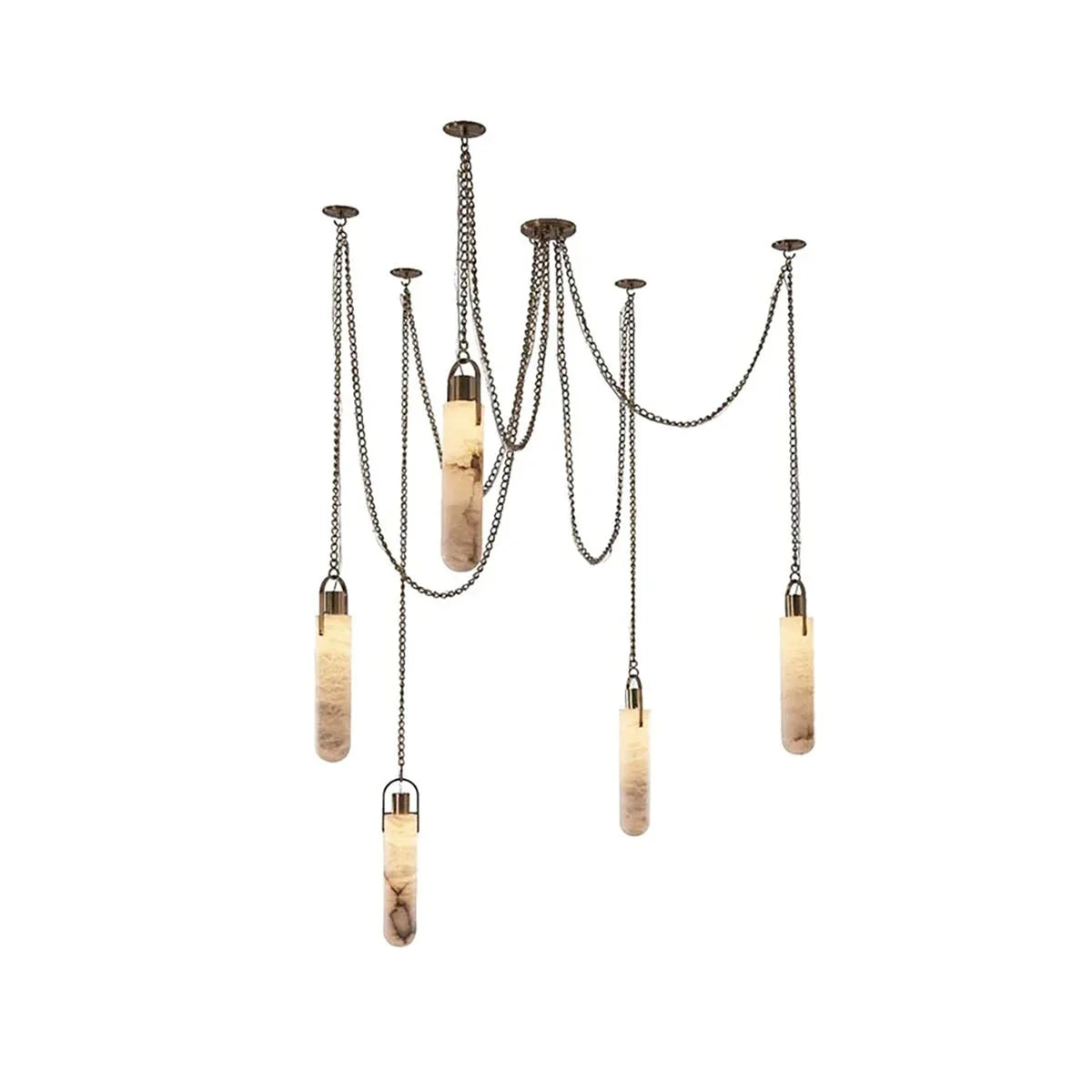 Dome Chain Alabaster Chandelier - lampmodern