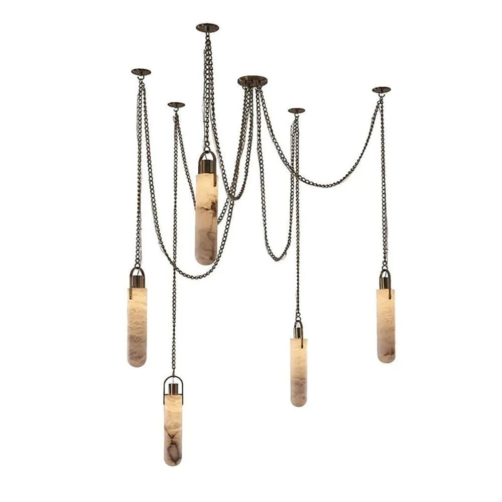 Dome Chain Alabaster Chandelier - lampmodern