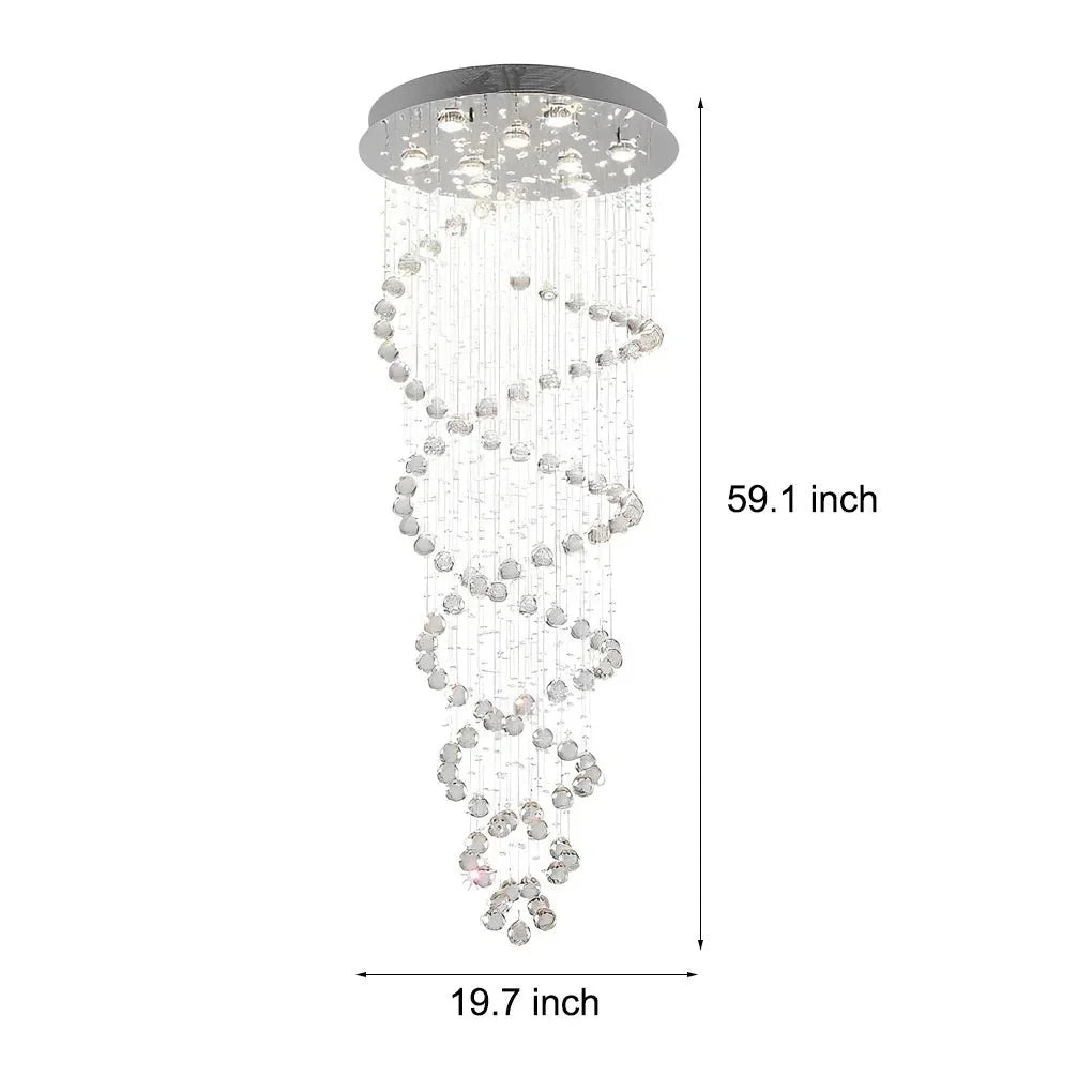 Double Spiral Three Step Dimming LED Modern Staircase Chandelier - lampmodern