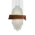 Duplex Living Room Crystal Pendant Chandelier Luxury Hotel Entryway Ceiling Light Fixture In Gold Finish - lampmodern