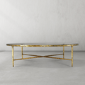 Hand-Forged Metal Glass Round Coffee Table 36
