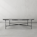 Hand-Forged Metal Glass Round Coffee Table 36