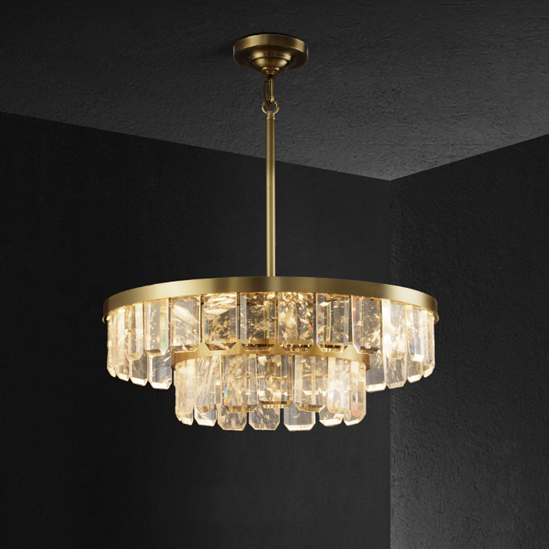 Rebecca Postmodern Double Tier Crystal Chandelier - lampmodern