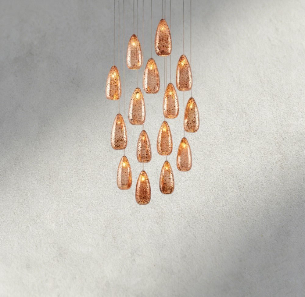 Edda Round Glass Chandelier 23", 35" - lampmodern
