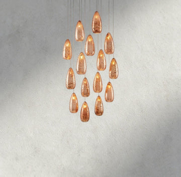Edda Round Glass Chandelier 23", 35" - lampmodern