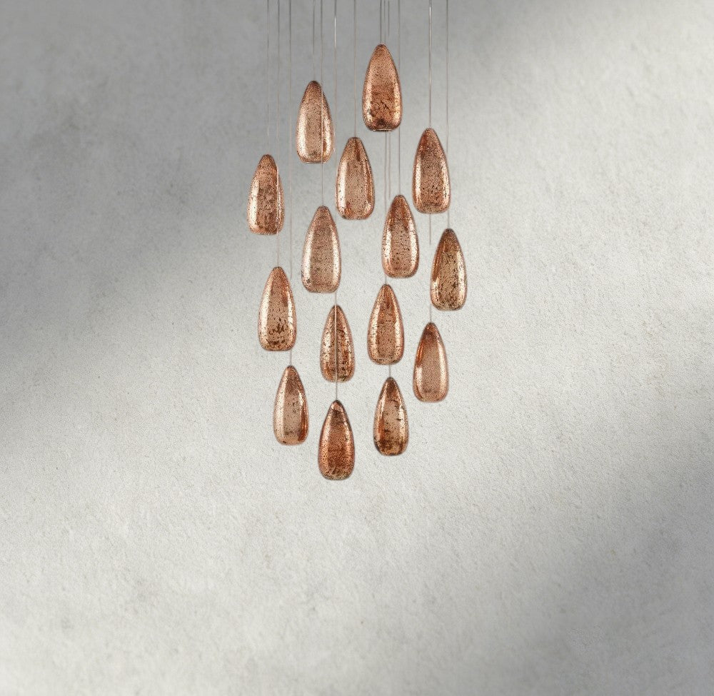 Edda Round Glass Chandelier 23", 35" - lampmodern