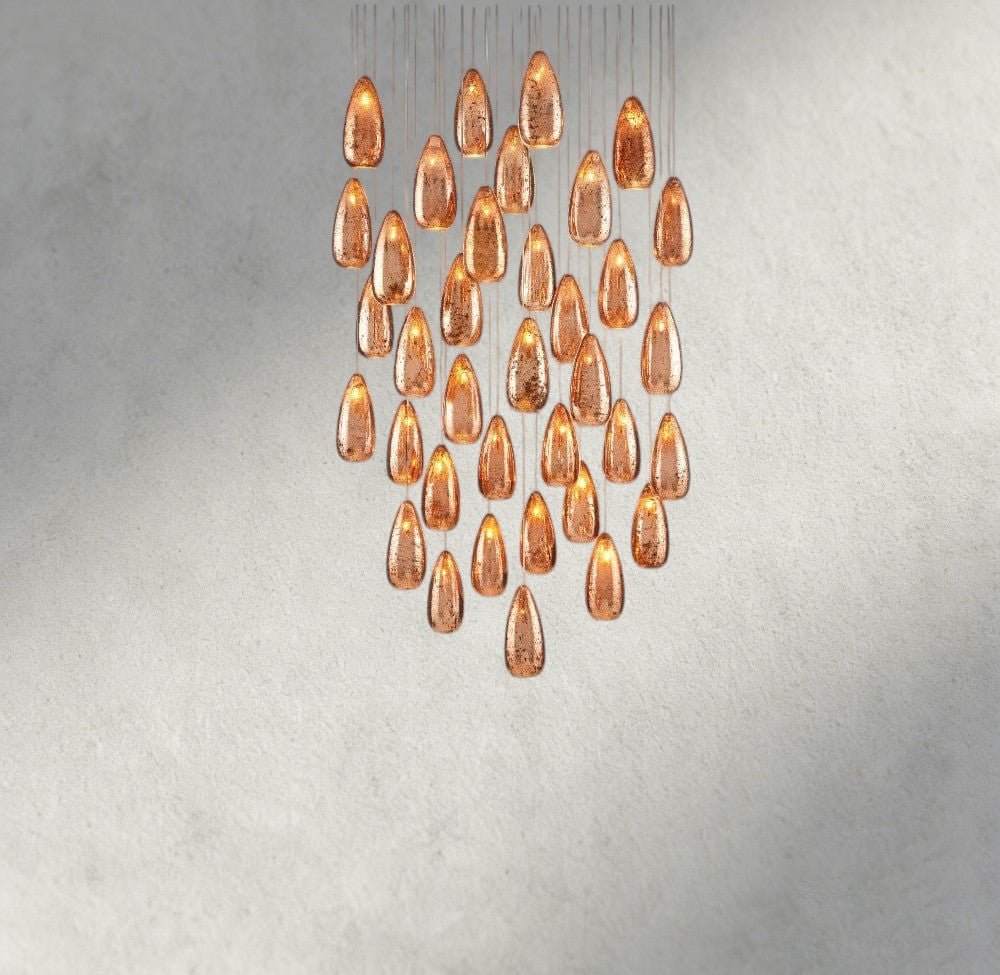 Edda Round Glass Chandelier 23", 35" - lampmodern