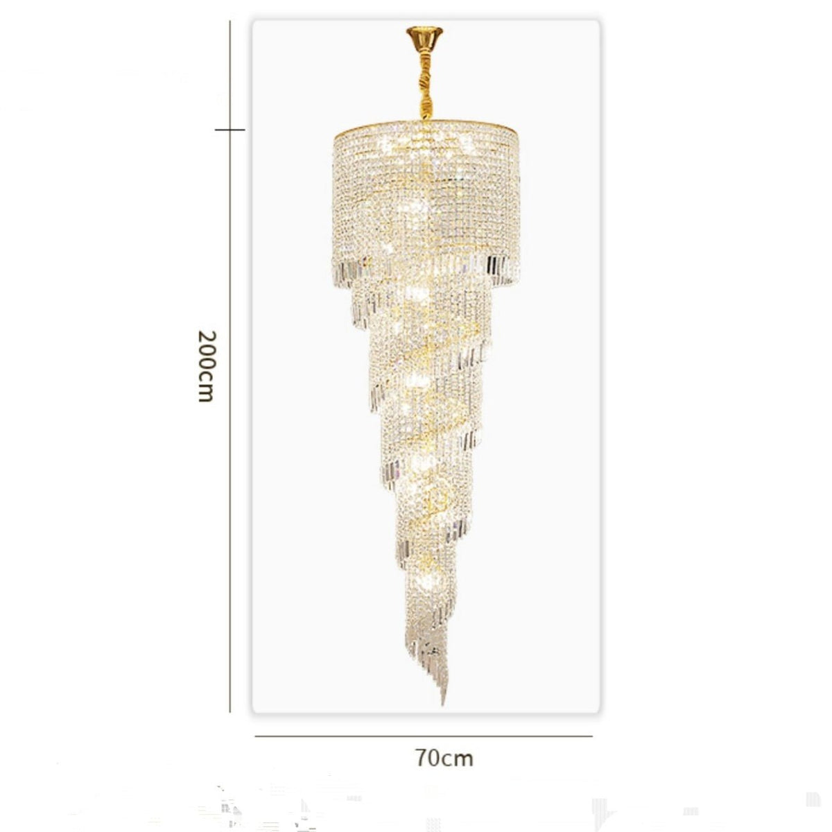 Elegant Foyer Hall Chandelier Long Crystal Ceiling Light Fixture For Living Room Entryway Staircase - lampmodern