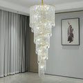 Elegant Foyer Hall Chandelier Long Crystal Ceiling Light Fixture For Living Room Entryway Staircase - lampmodern