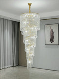 Elegant Foyer Hall Chandelier Long Crystal Ceiling Light Fixture For Living Room Entryway Staircase - lampmodern