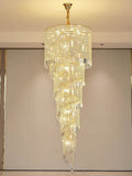 Elegant Foyer Hall Chandelier Long Crystal Ceiling Light Fixture For Living Room Entryway Staircase - lampmodern