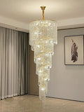 Elegant Foyer Hall Chandelier Long Crystal Ceiling Light Fixture For Living Room Entryway Staircase - lampmodern