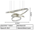 Elegant Restaurant Rings Crystal Chandelier Foyer Living Room Ceiling Pendant Light Fixture - lampmodern