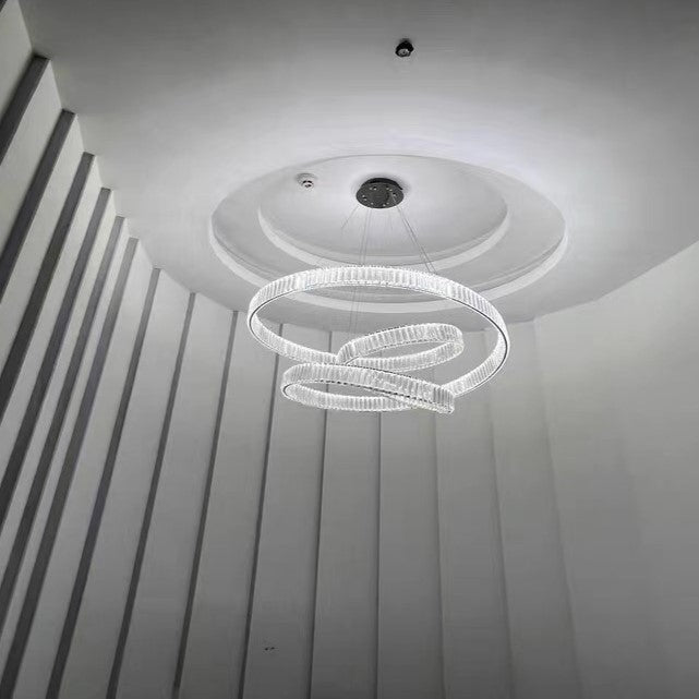 Elegant Restaurant Rings Crystal Chandelier Foyer Living Room Ceiling Pendant Light Fixture - lampmodern