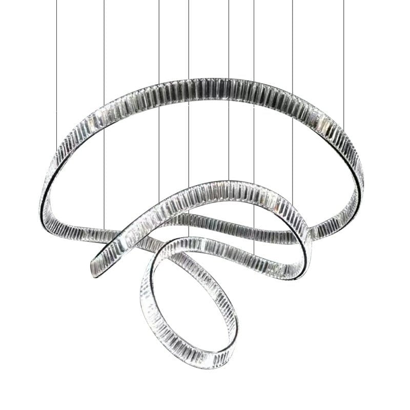 Elegant Restaurant Rings Crystal Chandelier Foyer Living Room Ceiling Pendant Light Fixture - lampmodern