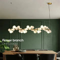 Eli Glass Globes Linear Chandelier For Dining Room - 12 LightsGrayCool white 6000Klampmodern