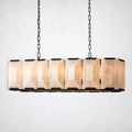 Ellington Alabaster Rectangular Chandelier 42’’ - Matte Black - Chandelier