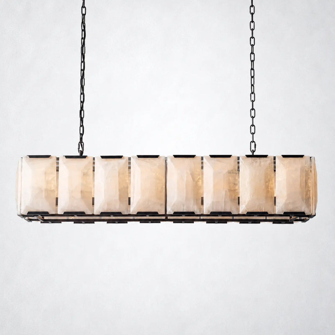 Ellington Alabaster Rectangular Chandelier 54’’ - Lacquered Brass - Chandelier