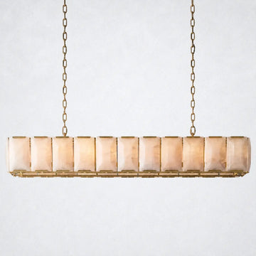 Ellington Alabaster Rectangular Chandelier 74’’ - Lacquered Brass - Chandelier