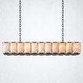 Ellington Alabaster Rectangular Chandelier 74’’ - Matte Black - Chandelier