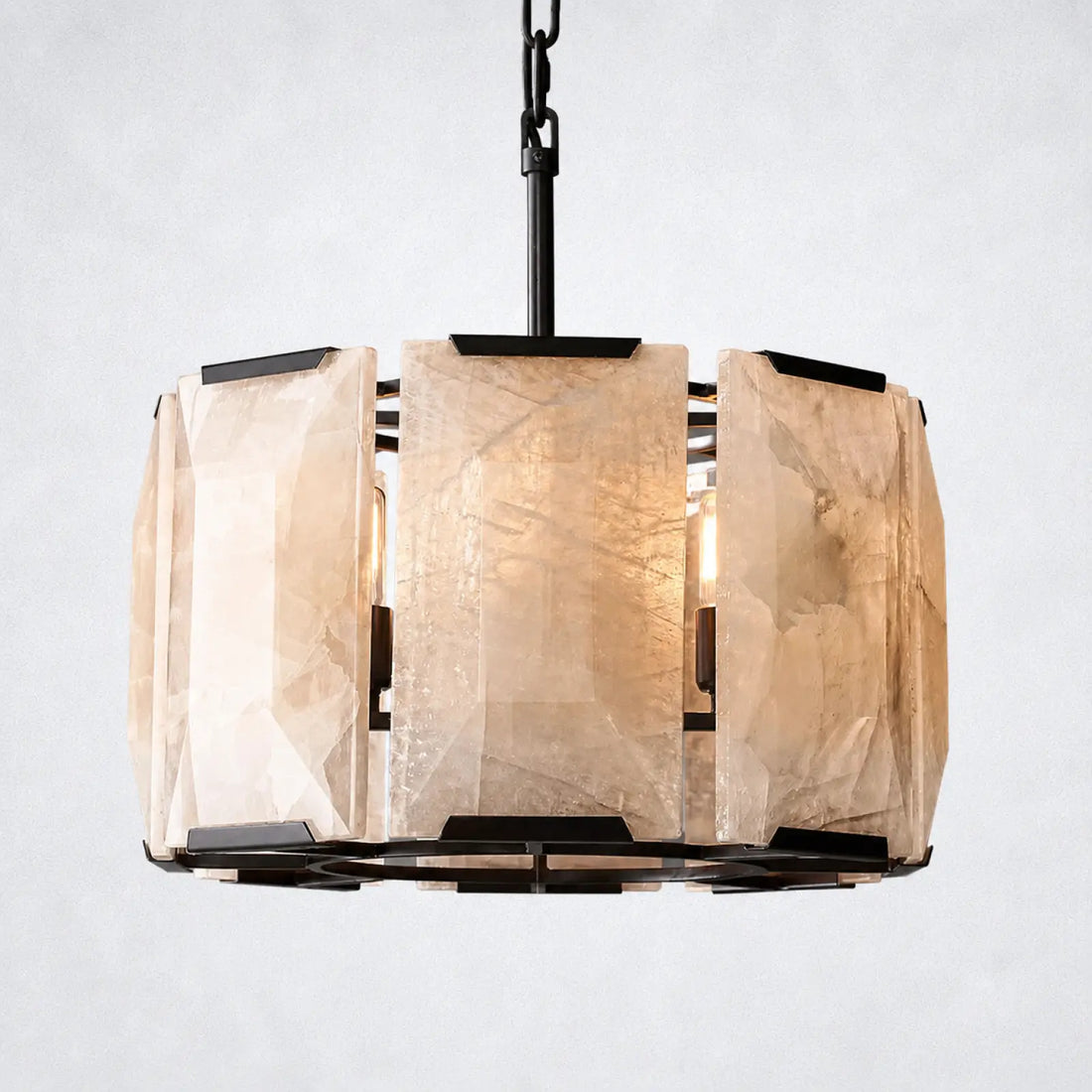 Ellington Alabaster Round Chandelier 19’’ - Lacquered Brass - Chandelier