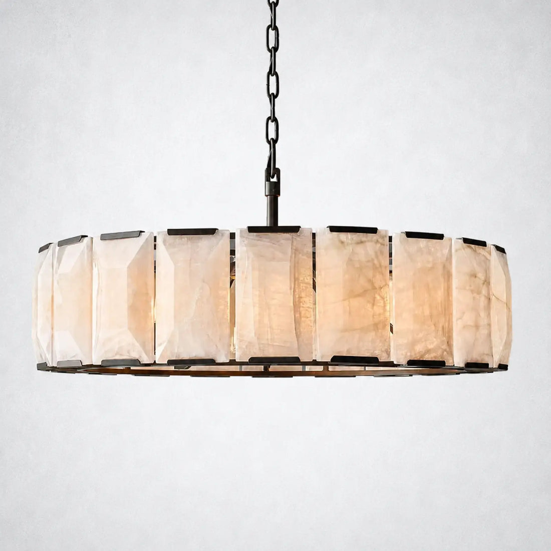 Ellington Alabaster Round Chandelier 43’’ - Lacquered Brass - Chandelier