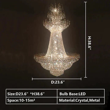 Empire Extra Large French Classic Multi - tiered Crystal Chandelier - lampmodern