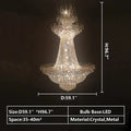 Empire Extra Large French Classic Multi - tiered Crystal Chandelier - lampmodern