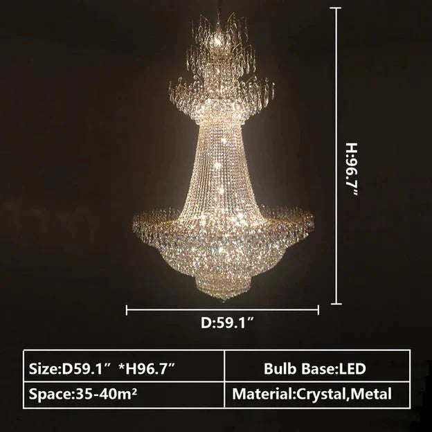 Empire Extra Large French Classic Multi - tiered Crystal Chandelier - lampmodern