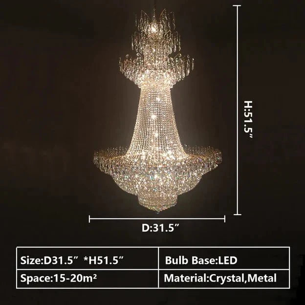 Empire Extra Large French Classic Multi - tiered Crystal Chandelier - lampmodern