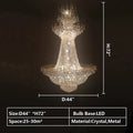 Empire Extra Large French Classic Multi - tiered Crystal Chandelier - lampmodern
