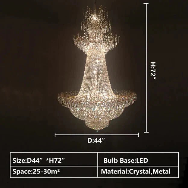 Empire Extra Large French Classic Multi - tiered Crystal Chandelier - lampmodern