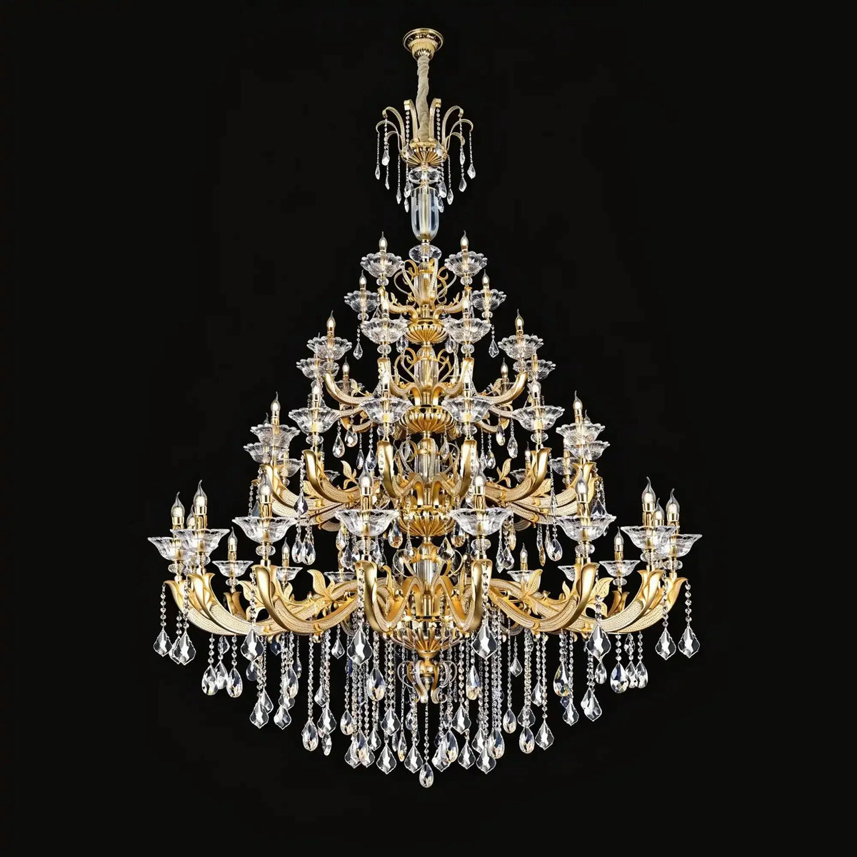 Eternal Baroque Revival Chandelier Series with Diamond - Inspired Crystal - Studded Light Arms - 48 Lights/D77.17"*H109.45"(D196cm*H278cm)Warm Lightlampmodern